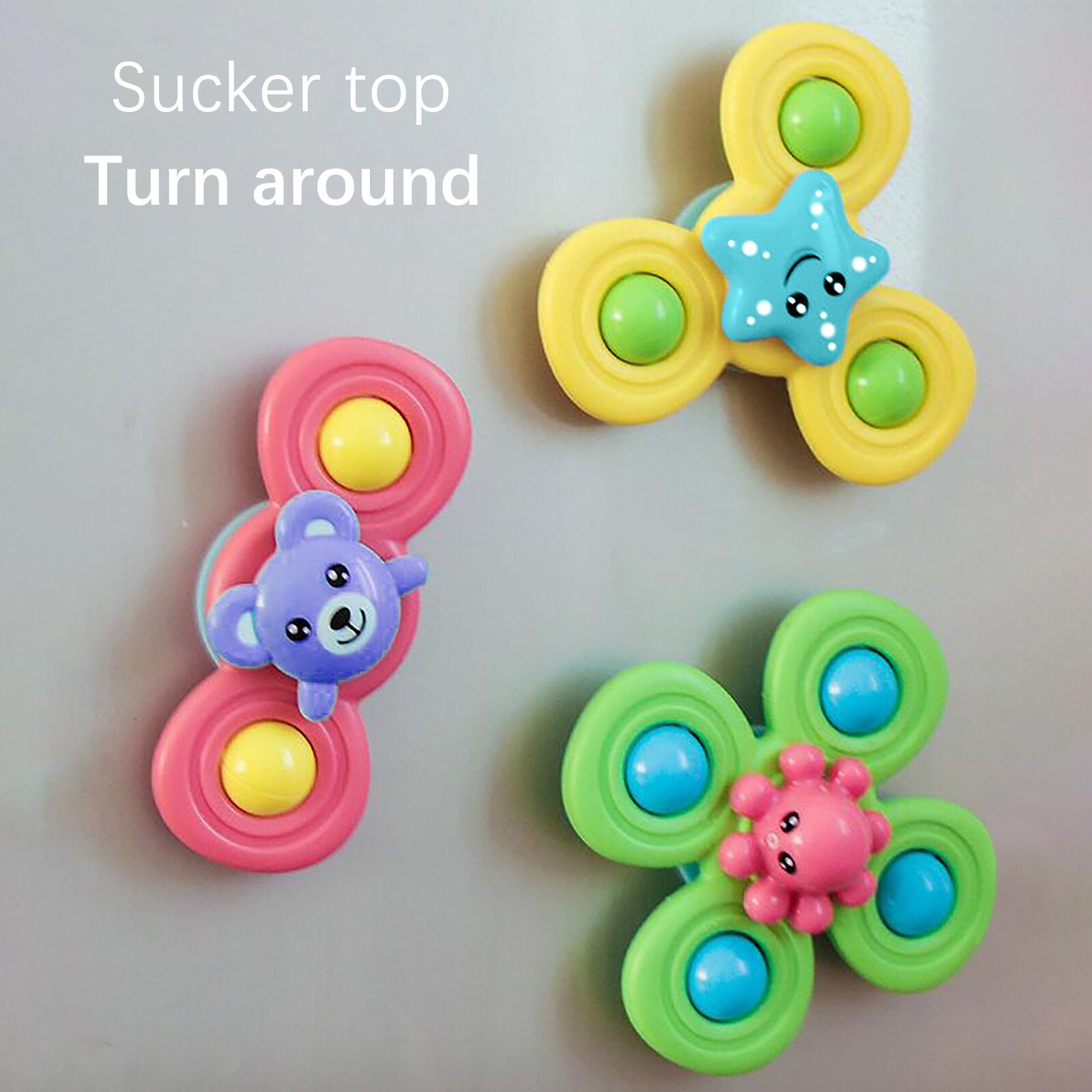 Baby Spielzeug Dreh Saugnapf Kreisel Spinner Spielzeug Baby Erwachsene freundlicher Lustige Spielzeug Klassische Gyroskop freundlicher Geburtstag Schlecht Spielzeug 3 stücke