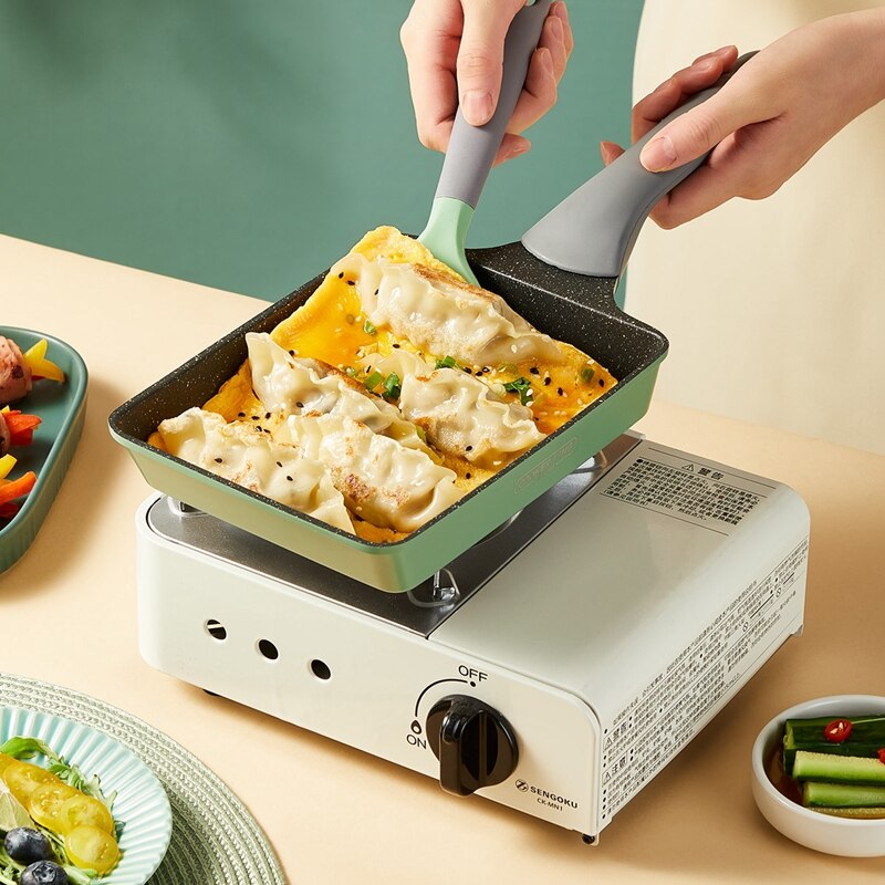 Nonstick Tamago pan,OmelettePan,Frying Pan,Food Grade Granite Nonstick, Silicon Handle ,19*15cm