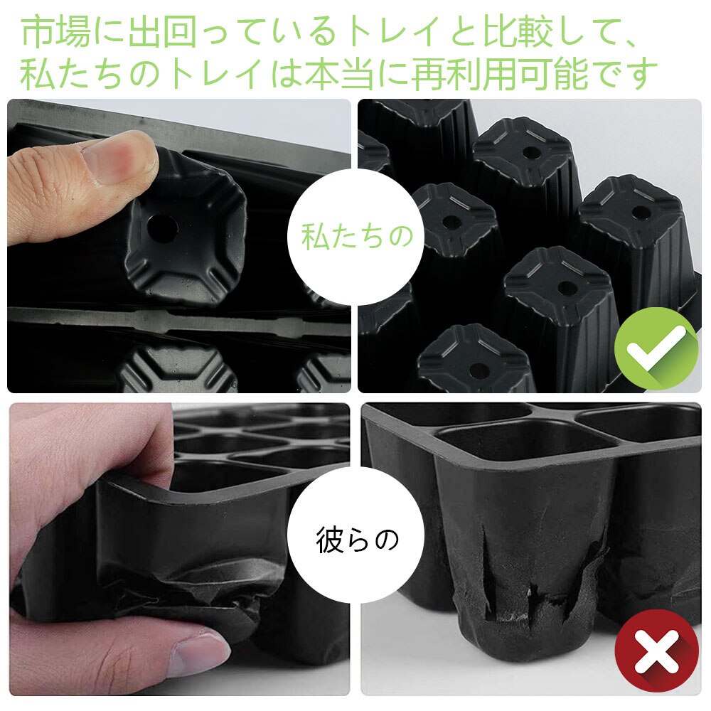 3pcs 24 Holes Plant Seeds Grow Box Seedling Trays Greenhouse Seeding Garden Seed Nursery Pot Germination Box Seed Starter Trays