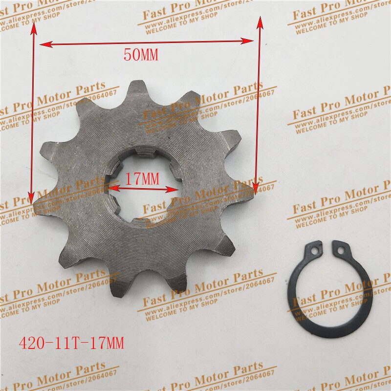 Front Engine 420# 17mm 20mm 10T 11T 12T 13T 14T 15T 16T 17T 18T 19T Teeth Chain Sprocket With Retainer Plate Locker: 420-11T-17MM