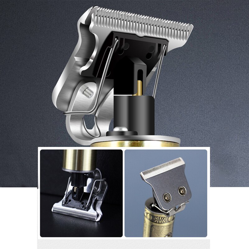 T9 Electric Hair Trimmer USB Rechargeable Hair Clipper Cordless Shaver Men Baldheaded Hair Clipper Barber Hair Cutting Machine
