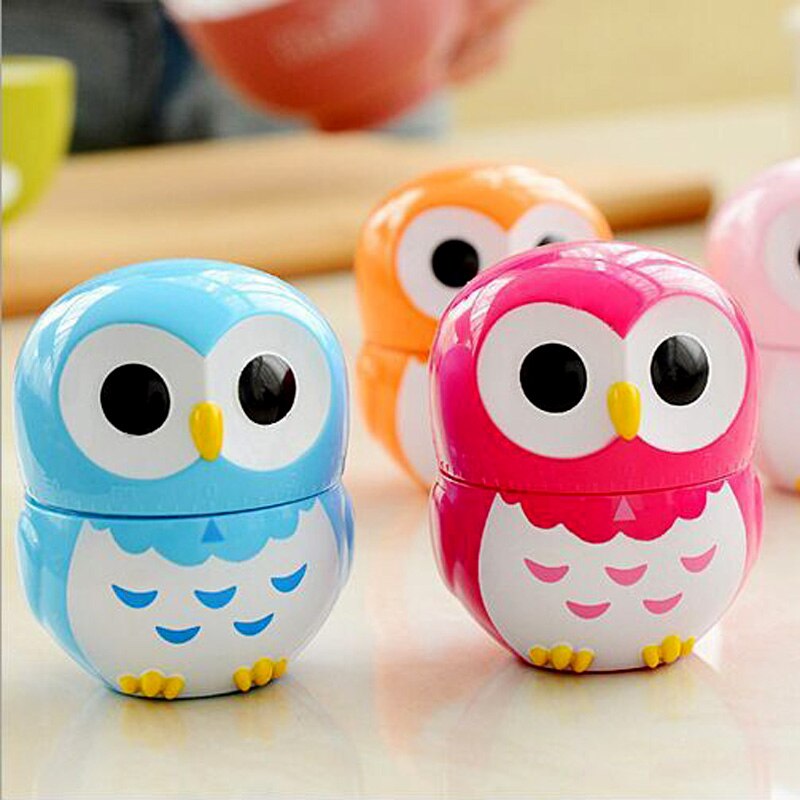 Owl Kitchen Timer 60 Minutes Timer Mechanical Cooking Tool Cute Cartoon Animal Shape Kitchen Accessories