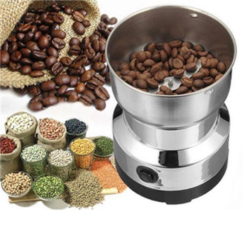220v elektriske rustfrit stål kaffebønner nødder krydderi kværne fræsemaskine manuelle kaffemøller kaffebønner køkken spisestue