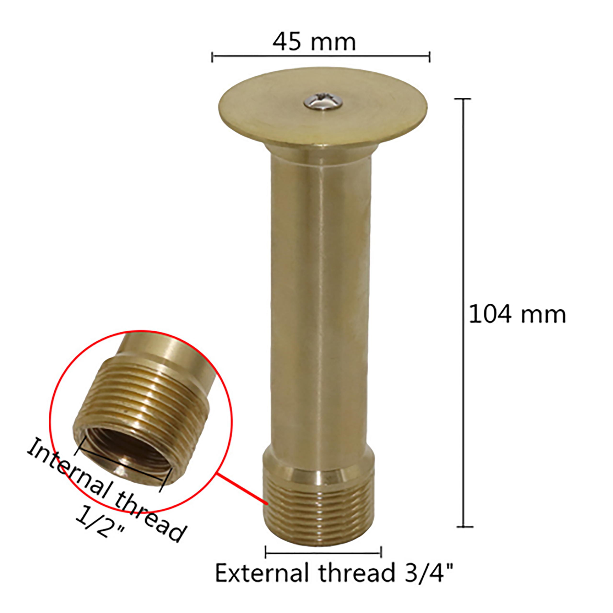 1/2 &quot;3/4&quot; Draad Halfbolvormige Fontein Rvs Messing Sprinkler Fontein Nozzle Park Zwembad Decoratieve Fontein: Brass