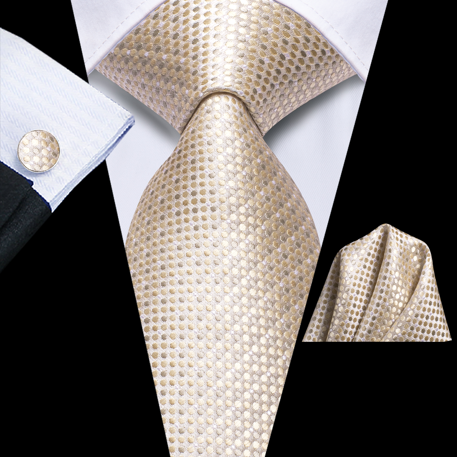 Hi-Tie-corbata de boda de seda de para hombre, color azul pavo real, gemelos, , conjunto de corbata de para de negocios: Multicolor