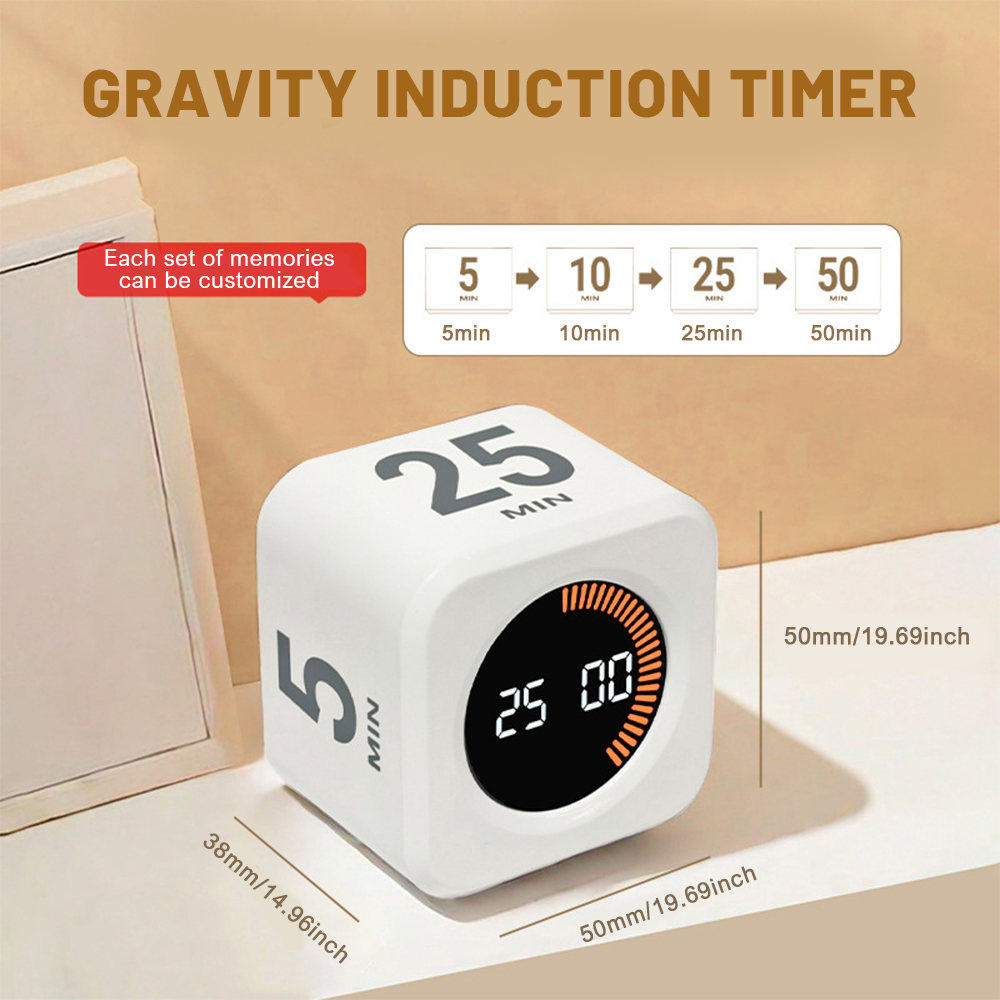Hexagon visuell vändtimer för barn digital studie visuell timer inlärning gravitationsavkänning kubvänd inlärningshantering minitimer