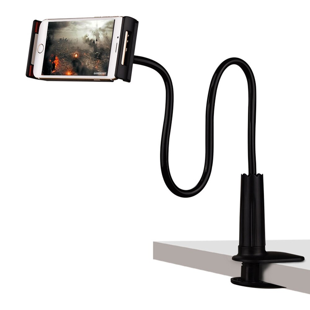 Flexible Desktop Phone Tablet Stand Holder For iPad Mini Air Samsung For iphone 3.5-10.5 inch Lazy Bed Tablet Stands Mount BTZ1: 100CM(Black)