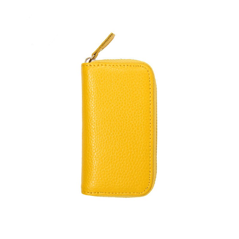 Pu cuir clé portefeuille porte-carte entreprise organisateur ménage Case porte-clés sacs à main hommes femmes poche voiture clés sac: Jaune