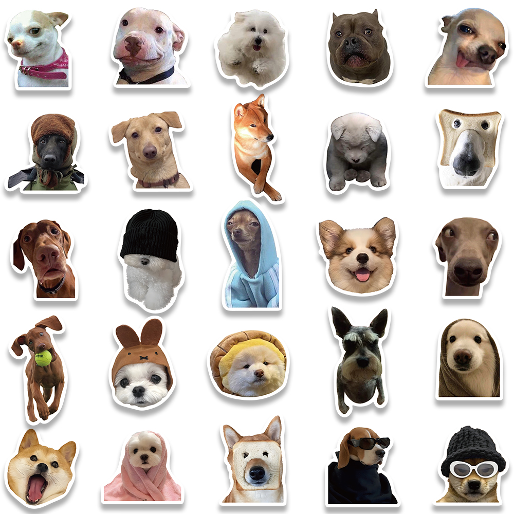 10/30/50/100 Uds lindo perro gato MEME pegatinas de animales divertidos calcomanías de dibujos animados Kawaii monopatín cuaderno equipaje teléfono coche pegatina de juguete