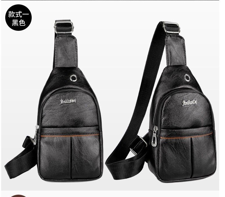 Tas stijl heren pu leren borsttas schoudertas multifunctioneel met koptelefoonaansluiting heren enkele schoudertas aktetas