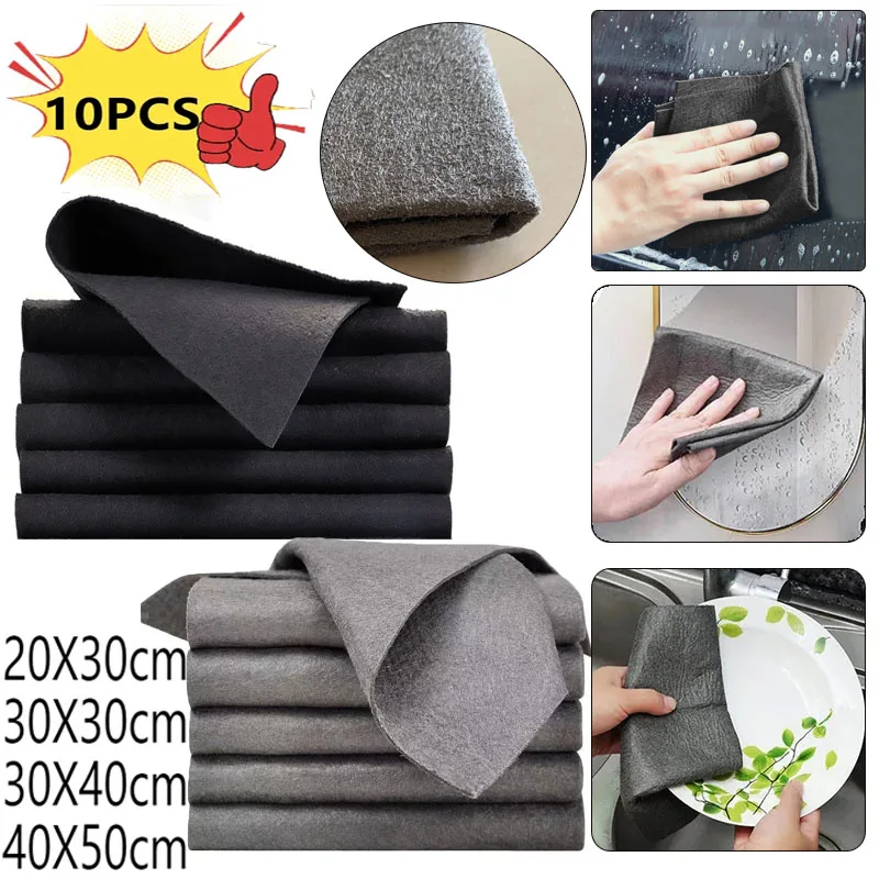 Multifunktionales magisches Tuch, Glasreinigungstuch, Geschirrtuch, fusselfrei, für Fenster, Autos, Küchenspiegel, spurlos, wiederverwendbar