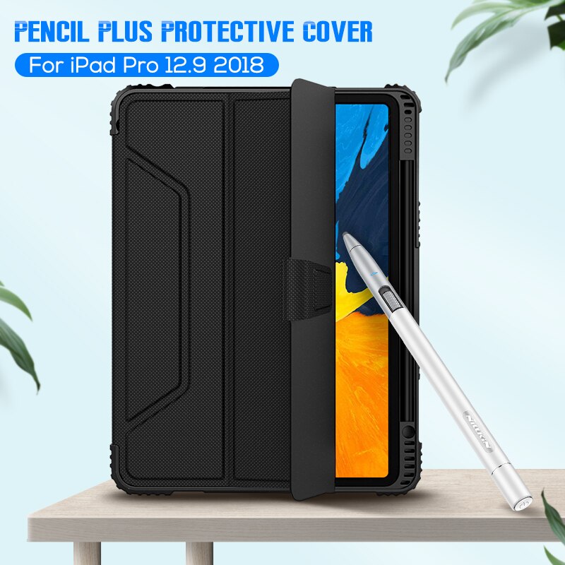 NILLKIN For iPad Pro 11 case Magnetic PU Leather Flip Cover PC back cover smart for iPad Pro 12 9 case with Protector