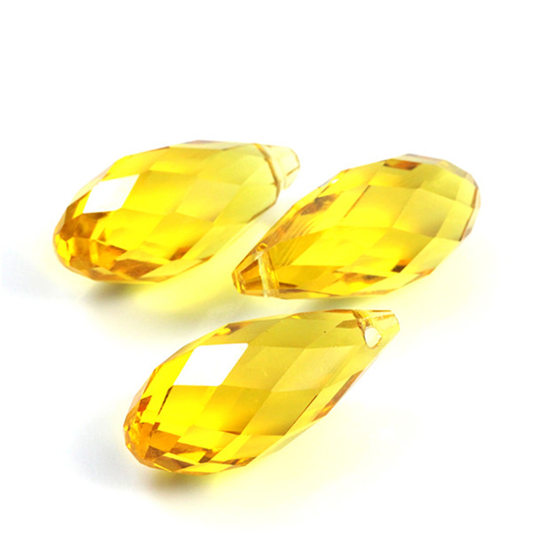 5pcs 12x25mm Charms Crystal Teardrop Bead Faceted Glass Beads Jewelry Womens Accessories Necklace Earring Pendants