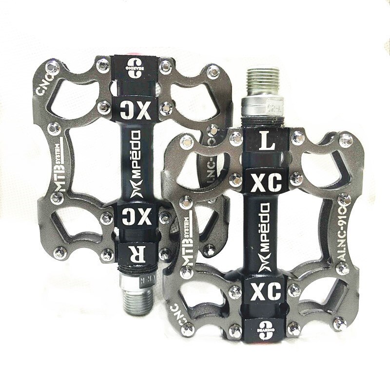 Bicicleta pedal mtb bmx selado 2 rolamento grampos pegs estrada mountain bike liga de alumínio anti-deslizamento peças de ciclismo: Gray