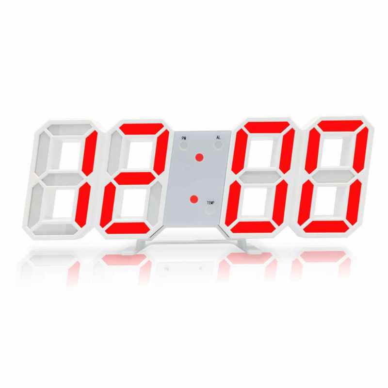 Tafel Klokken Led Digitale Wekker Digitale Klok Bureauklok Nachtkastje Wandklok Decoratieve Tafel Klok Met Thermometer: white red