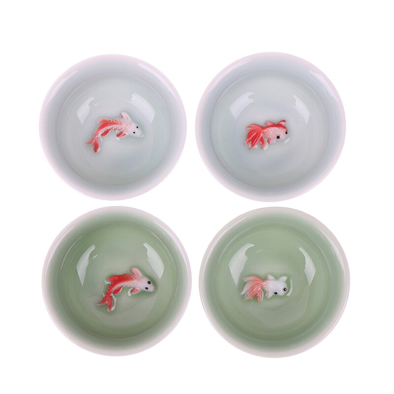 1PCS Chinese Tea Cup Porcelain Celadon Fish Teacup Set Teapot Drinkware Ceramic China Kung Fu Tea Set Ceramic Cup Chinese