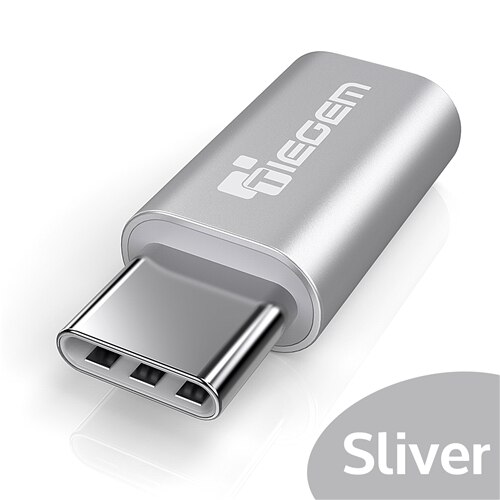 TIEGEM USB Type C Adapeter naar Micro USB Adapter Snelle OTG Type-C Converter voor Nintendo Switch OnePlus 5 NEXUS 5X6 P LG G5 Sony: Zilver