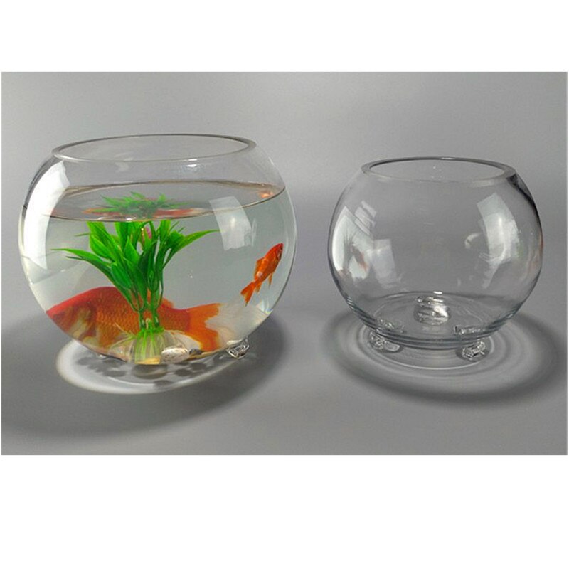 Glass Jewelry Container Aquarium Fishbowl Flower Plants Jar Home Decoration Vase Round Glass Necklace Storage Holder Stand