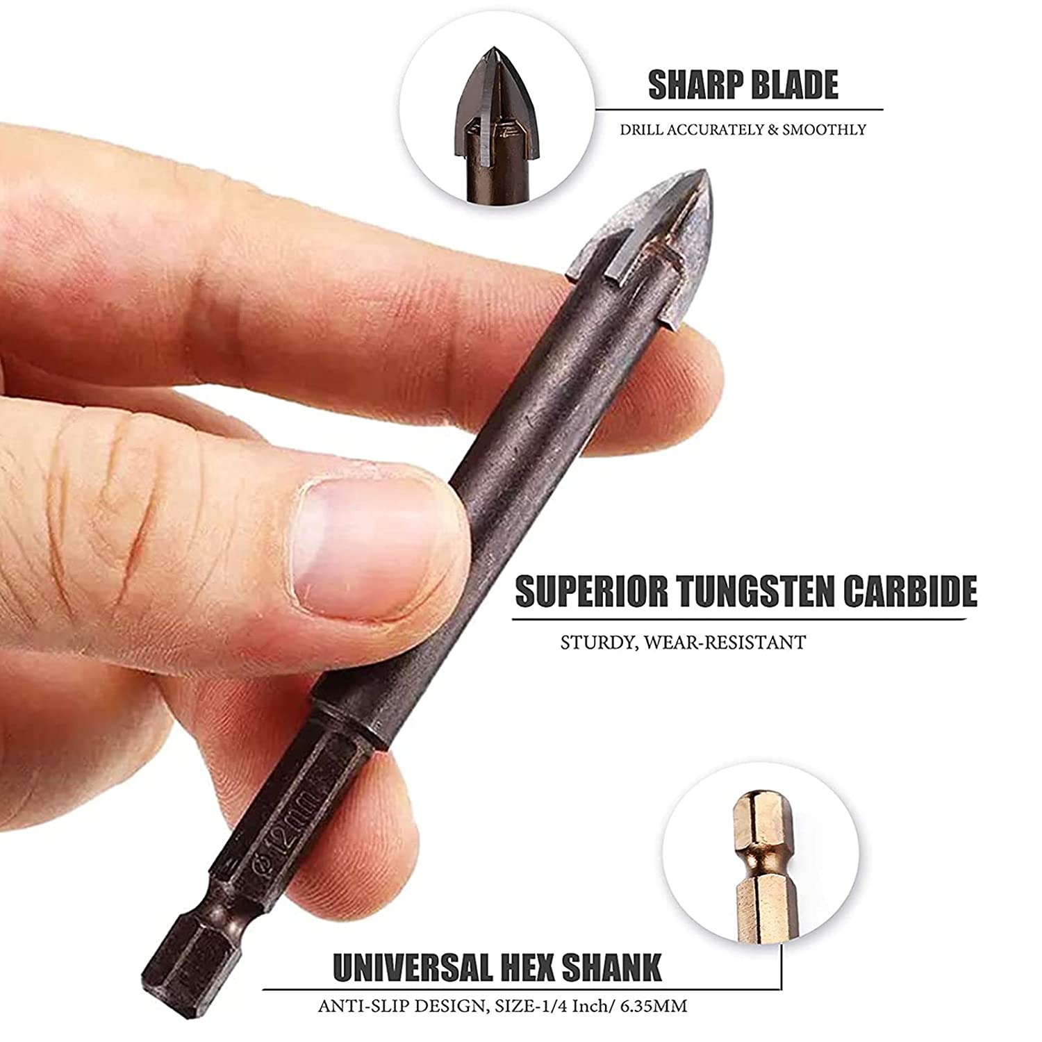 Efficient Universal Drilling Tool Multifunctional Cross Alloy Drill Bit Ceramic Brick Wall Hole Opening Power Tools Accessories