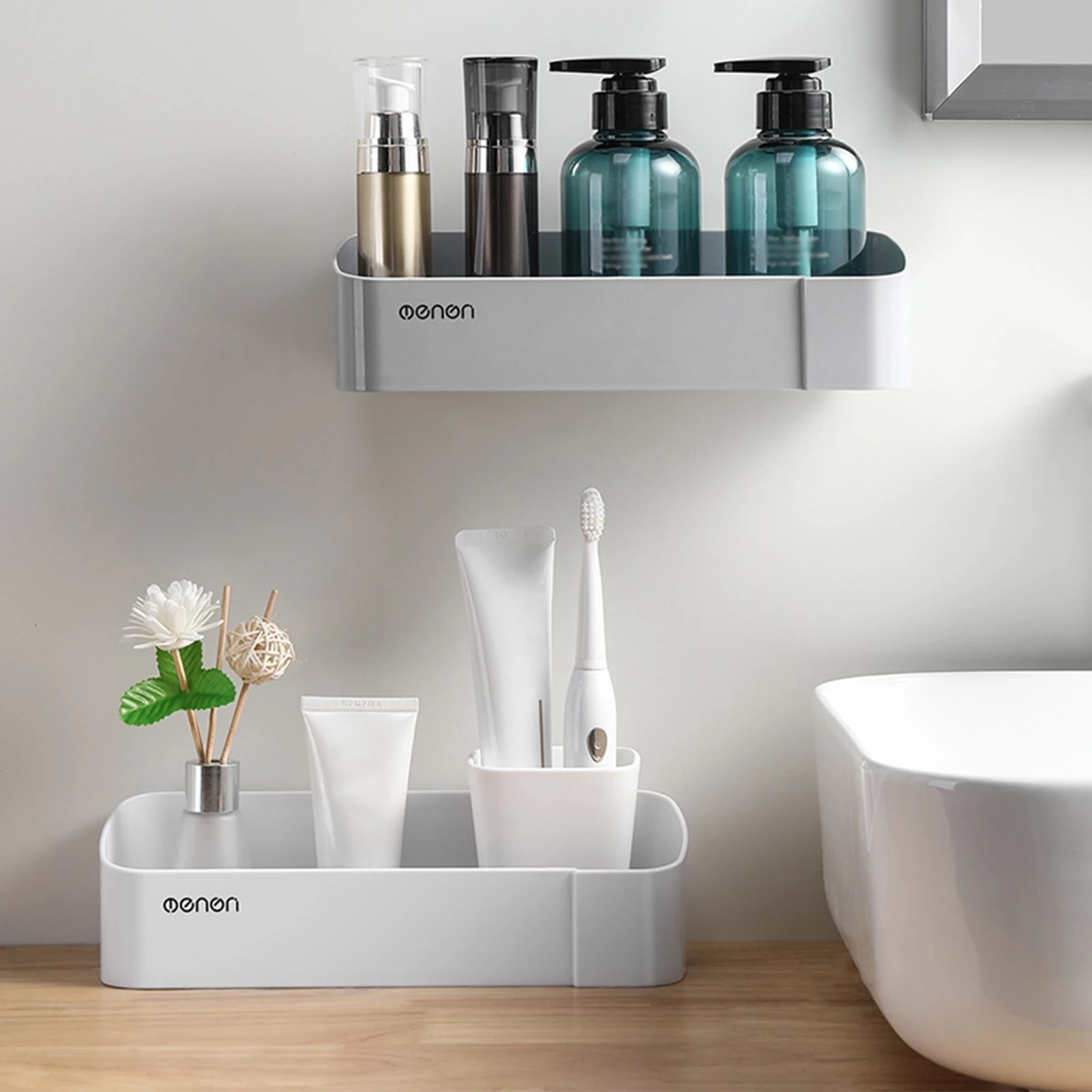 Wall-Mounted Triangular Storage Rack Toilet Double Detachable Storage Shelves Strong Load-Bearing Household Bathroom Accessories