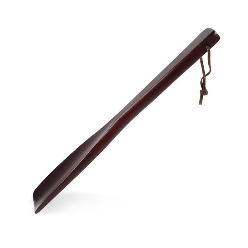 ETya 1 pièces femmes hommes en bois corne à chaussures Portable Flexible cuillère forme pratique porter poignée chausse-pied