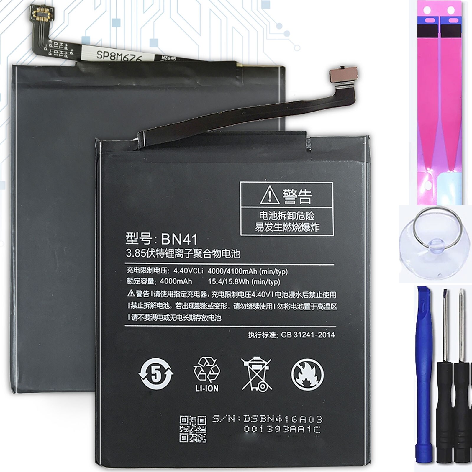 Batterij Voor Xiaomi Redmi Opmerking 4, Mpn Originele: Bn41
