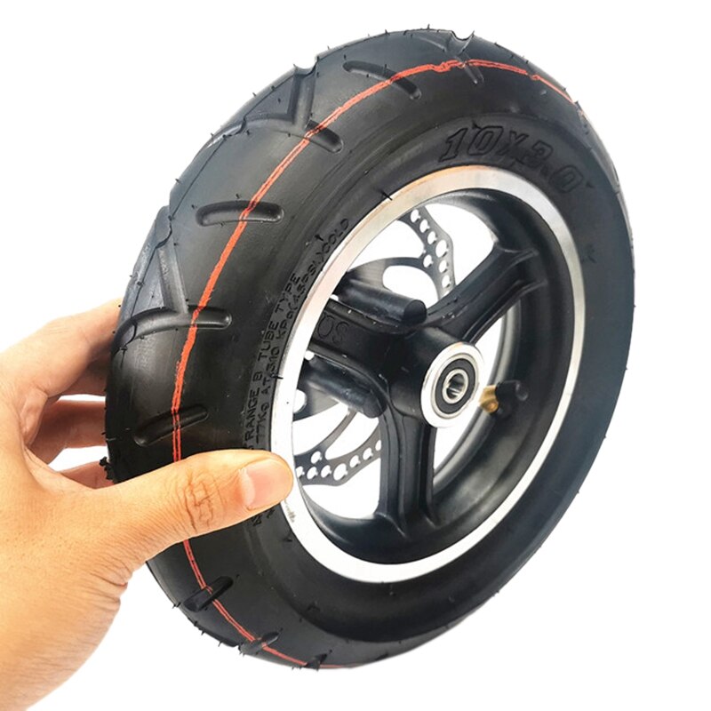 10 Inch Vacuum Tire 10X3.0 Electric Scooter Rear Tire with Wheel Hub Disc Brake Set Scooter Back Tyre