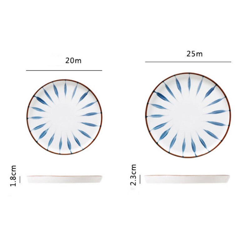 Plato de cerámica de cocina de estilo japonés, vajilla esmaltada pintada a mano para el hogar, plato occidental, plato para carne