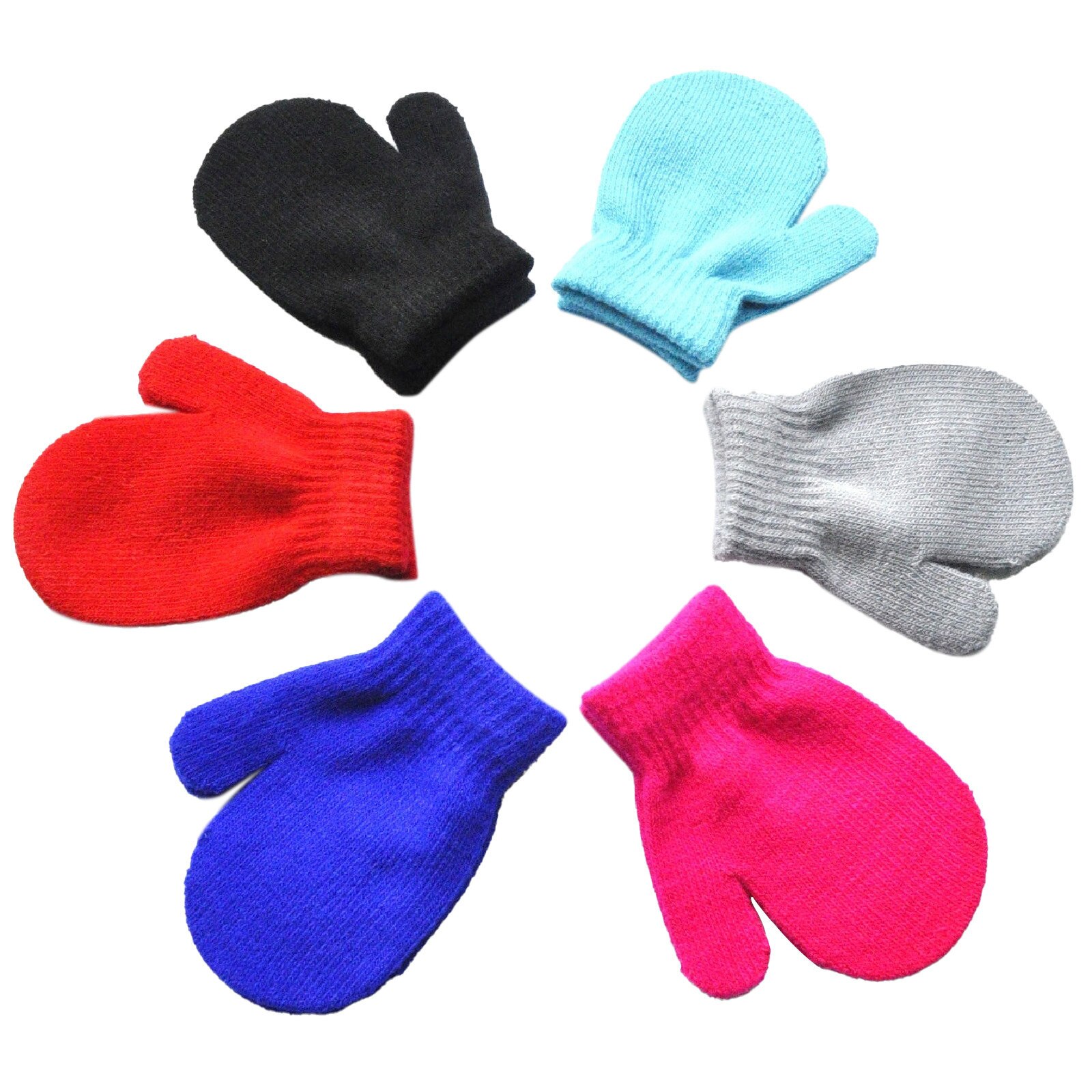 Solid Knitted Sweet Warm Baby Girl Mitten Newborn Baby Anti-eat Hand Anti-grab Face Protect Glove Baby Winter Out Play Mittens: Default Title