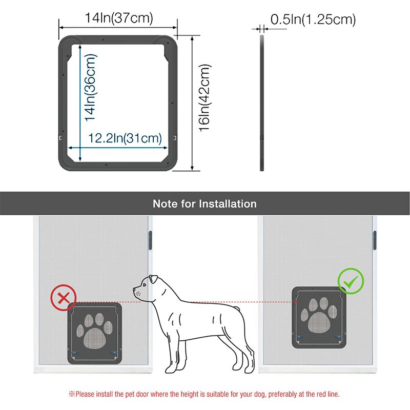 Haustier Tür Katze Klappe Leicht Installieren Tür Bildschirm AbschließBar Welpe Sicherheit Magnetische Klappe Fenster Tor Haus Geben Frei für Hund katze Haustier