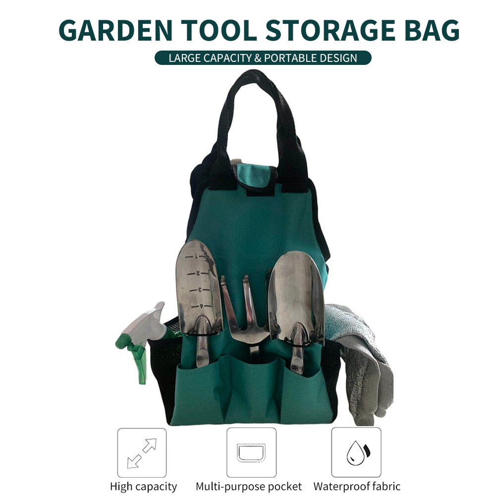 Multi-Pocket Gardening Tool Storage Bag Oxford Cloth Handbag Shovels Rakes Screwdrivers Organizer Tote Garden Accessories