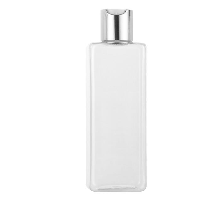 10 stuks/partij 250ml schijfvormige dop fles lege plastic huisdier lotion fles reisformaat plastic flessen voor shampoo