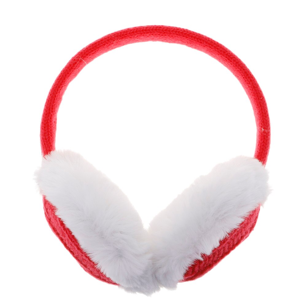 Kvinder vinter uld strikket strik ørebeskyttere øre varmere ørepuder ørepuder hovedbøjle: Rød