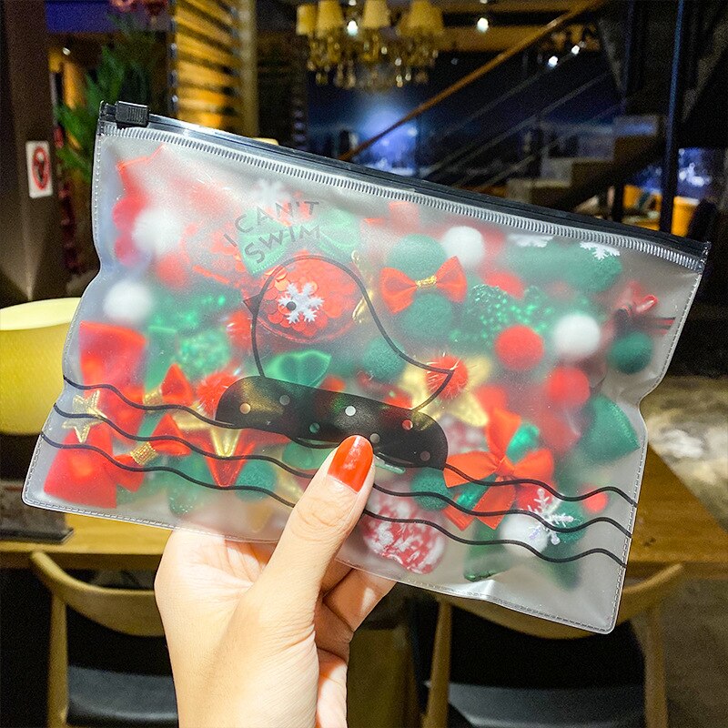 10/pces/conjunto dos desenhos animados presentes de natal conjunto menina grampos de cabelo barrettes ornamento de cabelo bandana crianças grampos de cabelo de natal