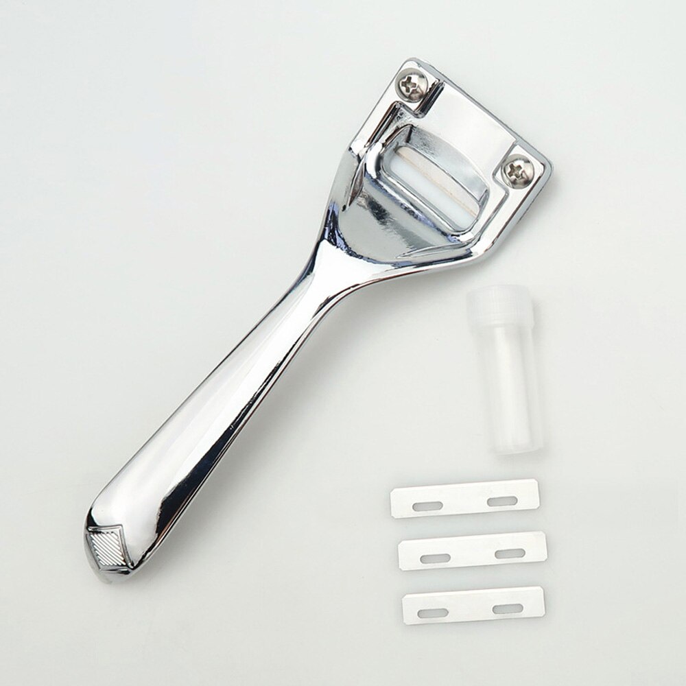 1*Skiver+3*Blades DIY Leather Craft Super Edge Skiving Thinning Tool Leather Skiving Tool Alloy Steel: Silver