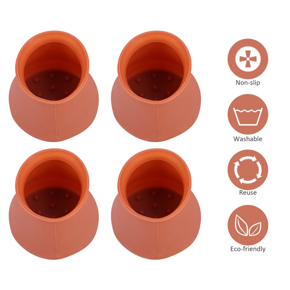 1 Set 4 Pcs Silicone Table Leg Cover Furniture Protective Pad (4Pcs Transparent)