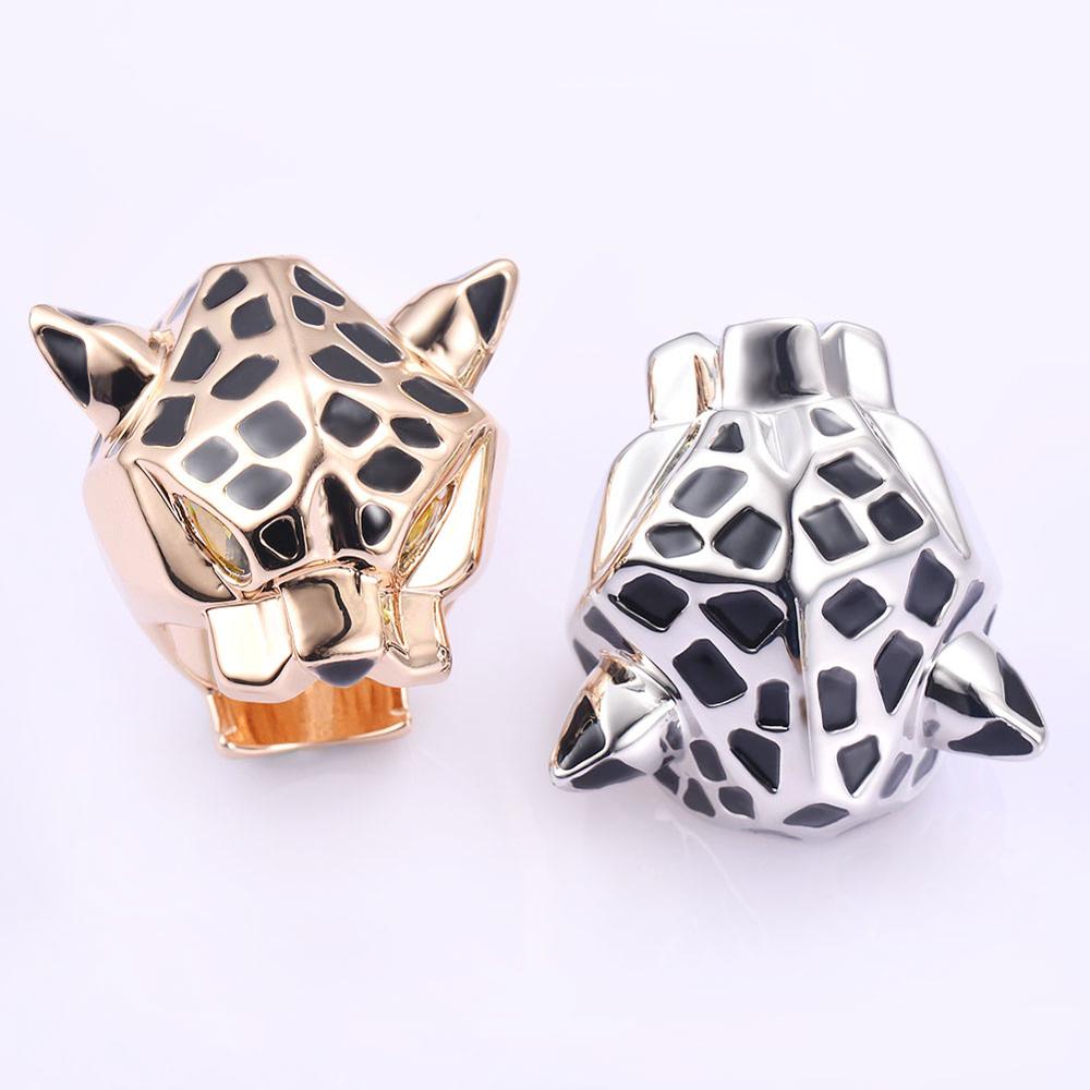 Leopard Man Woman Cocktail Statement Ring Green Zircon Eyes Jewelry Size 6/7/8/9