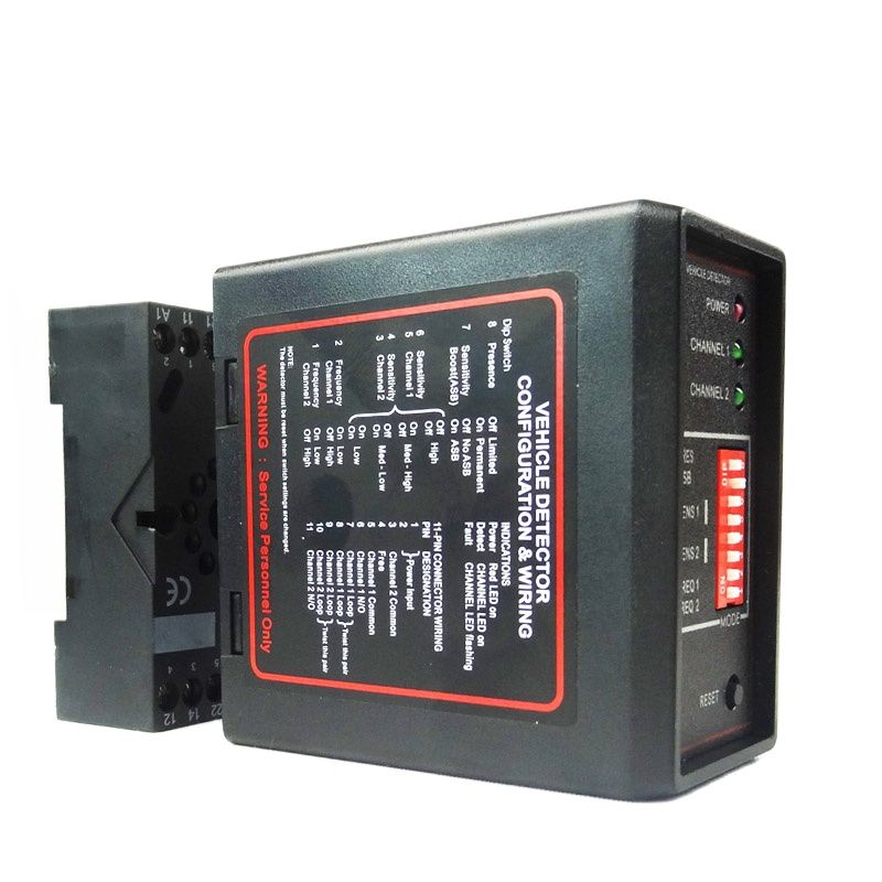 KINJOIN Gate Vehicle Access Control Dual Two Channel Loop Detector/Inductive Loop Parking Detectors 220v 110V 24V DC 12V Dc