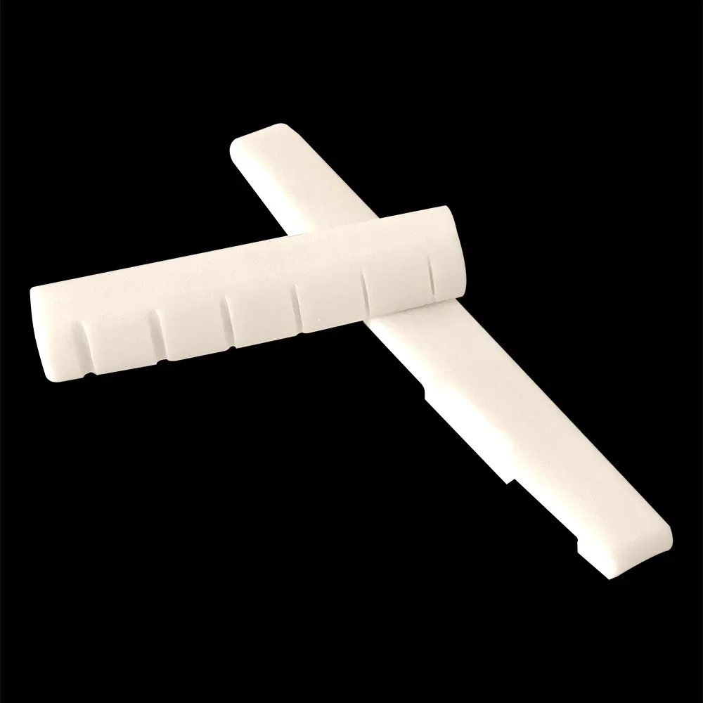 1 kitaran osasarja, 6- kielinen klassinen kitara, luusta tehty talla, satula ja satula, norsunluunvärinen sarja, aitoa luuta