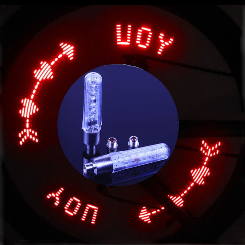 Lumière de vélo Double face, lampe à Valve à rayons de roue, lumières de Valve de roue de pneu, Flash à 7 LED avec motif aléatoire Super lumineux