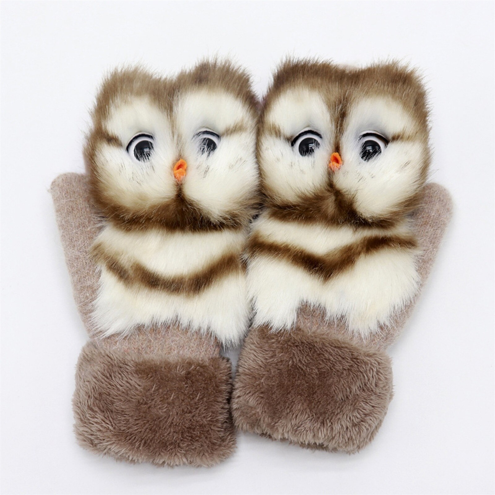 Guantes con estampado de animales para mujer, manoplas con estampado de animales, accesorios de terciopelo, para correr, a prueba de frío, para invierno, 40: G