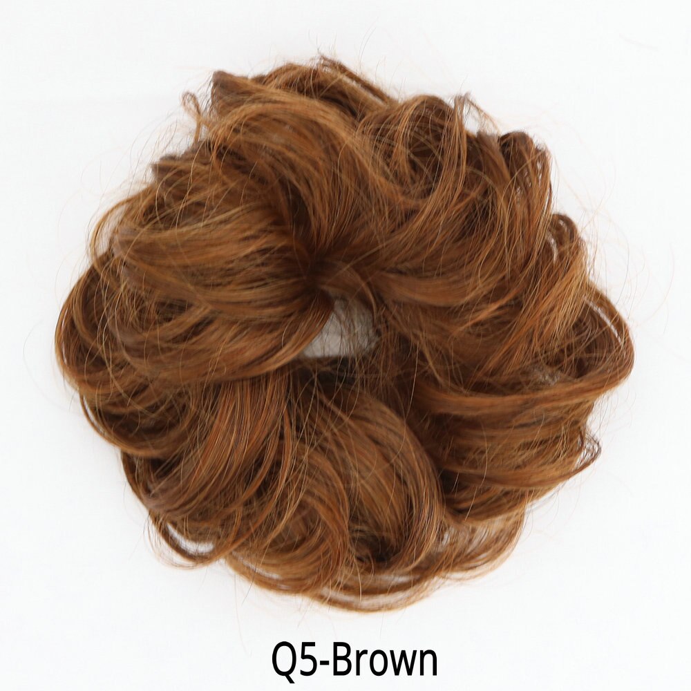 Chignon Hair Bun Hair Pieces Hair Scrunchie Extensions Synthetic Wig For Women Curly Chignon Accessories Hairpiece Extension: Q5-Brown