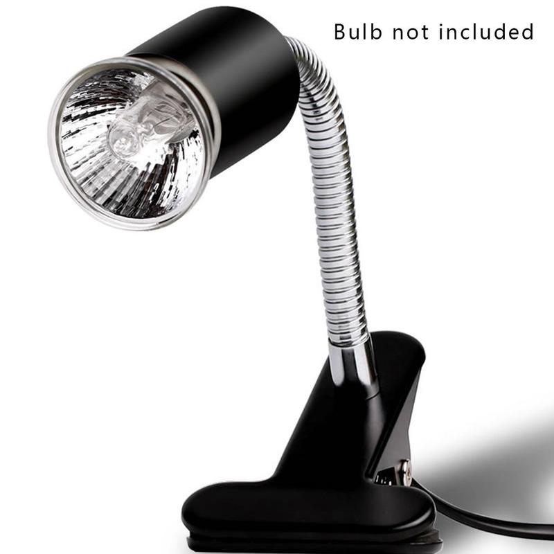 Flexible Reptile Lizard Turtle Basking Heat Light Lamp Holder UV Bulb Clip 360 Degrees Flexible Desk Lamp Holder