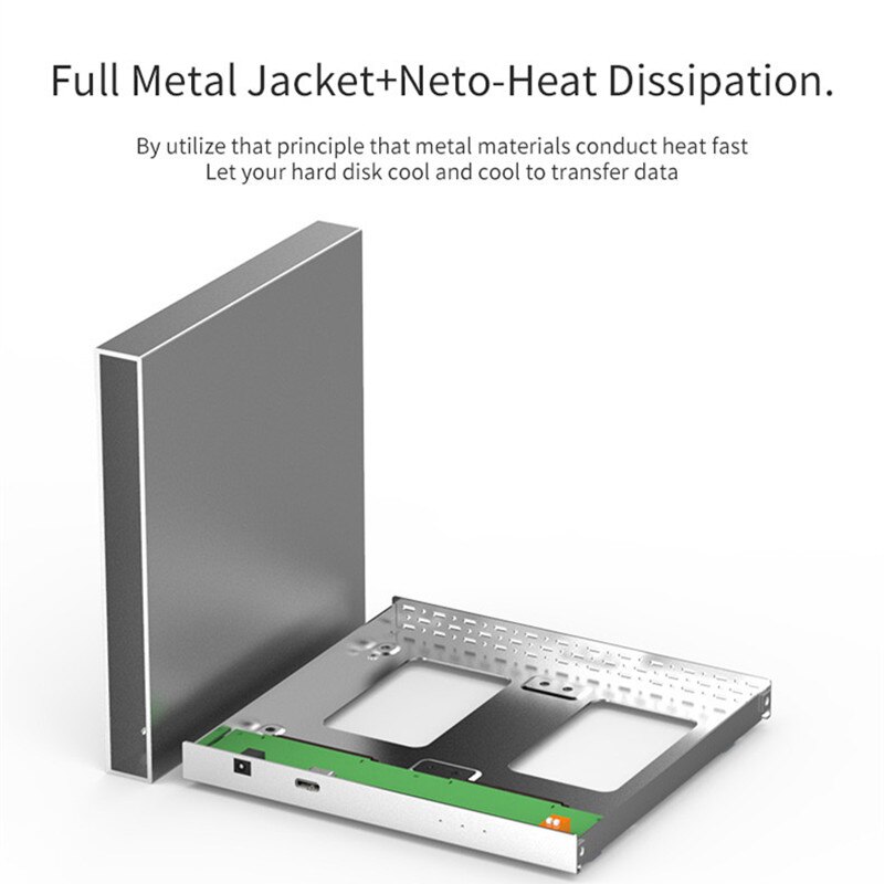 2.5" Dual Hard Hard Disk Array Cabinet with RAID Function 4 Modes Mirco B Type C Disk Array Box 2 Bay Data Backup