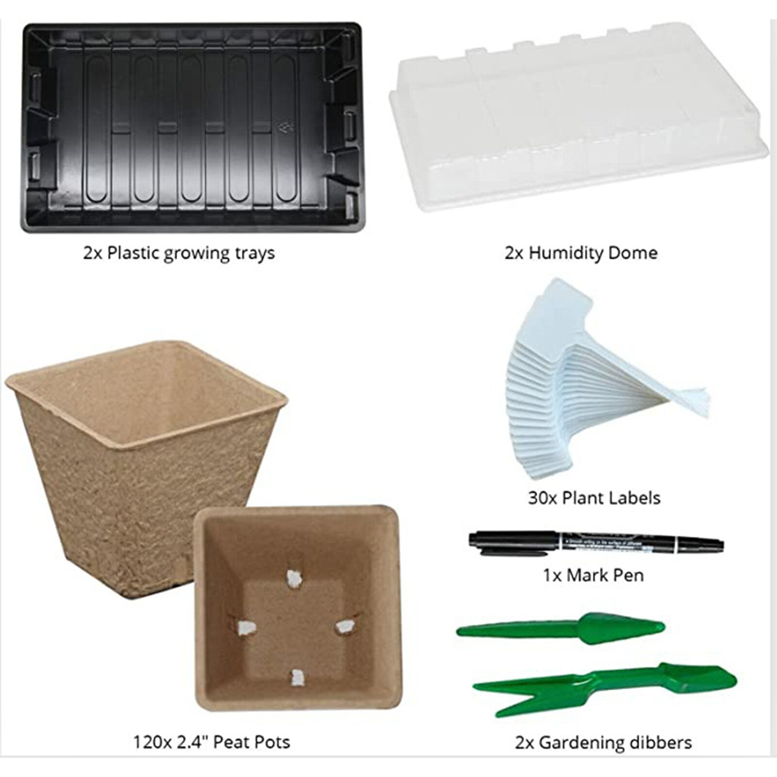 Seedling Tray Set with Transparent Lid Plant Germination Healthy Plastic Accessory