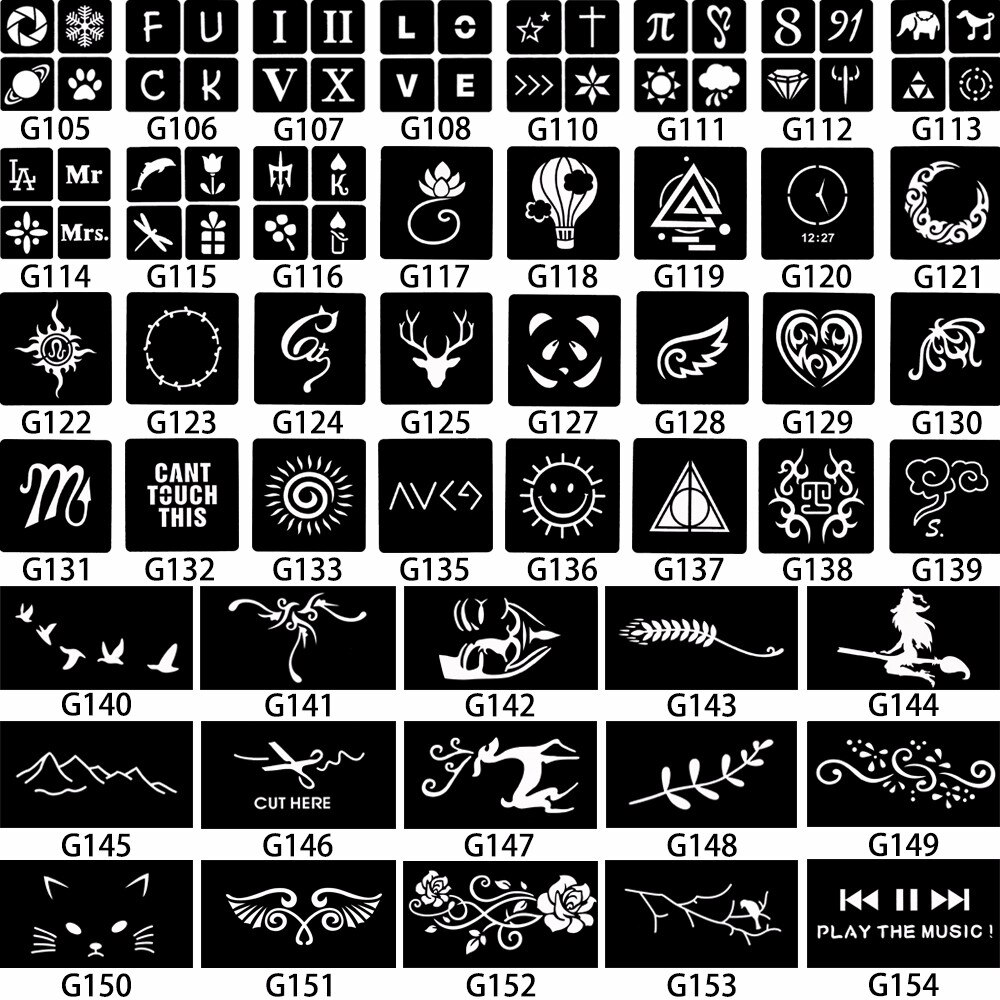 Liten unisex henna tatuering stencil ankare pirat mönster diy airbrush måla mehndi henna indisk tatueringsmall för krämkottar