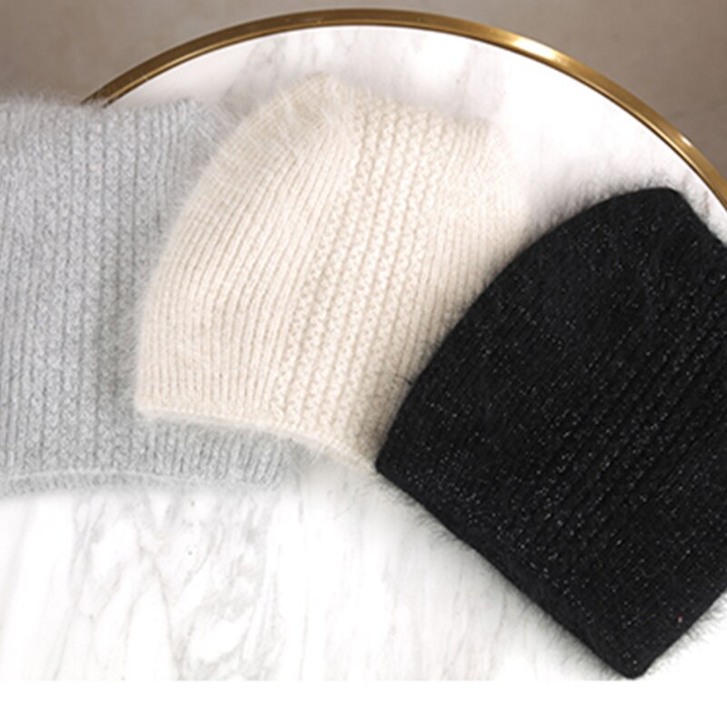 Gorro de lana de imitación con orejas de gatito para mujer, gorro de lana de imitación con orejas de gato, cálido, Color sólido