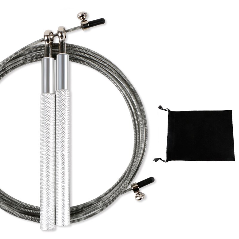 Crossfit Jump Rope Professionele Speed Skipping Voor Fitness Workout Training Equipement Mma Boksen Met Draagtas: Silver