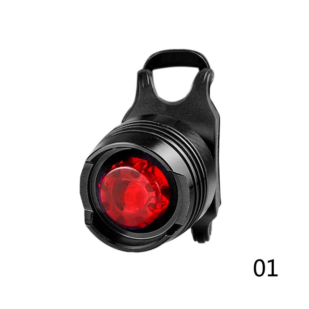 Aluminium Fiets Voor Achter Tail Helm Rood Wit Led Flash Lights Veiligheidswaarschuwing Lamp Fietsen Voorzichtigheid Licht Waterdicht: Black