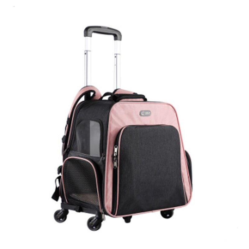 Folding Pet Backpack Portable And Large Capacity Extensible: Light Pink